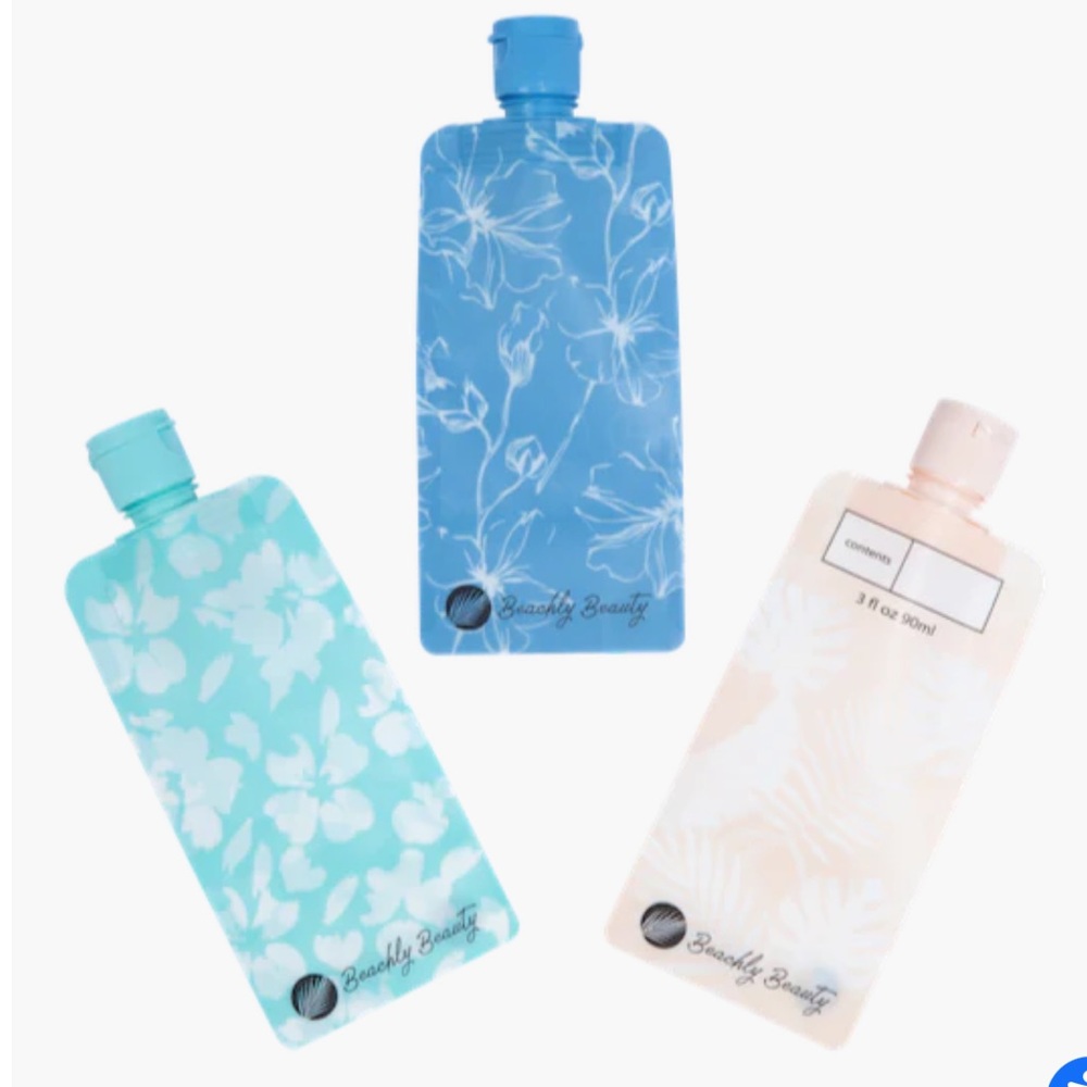 Beachly Beauty Tropical 3 Pack Travel Pouches